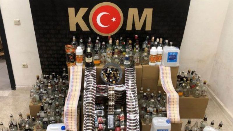 Kahramanmaraş'ta 150 litre sahte içki ele geçirildi